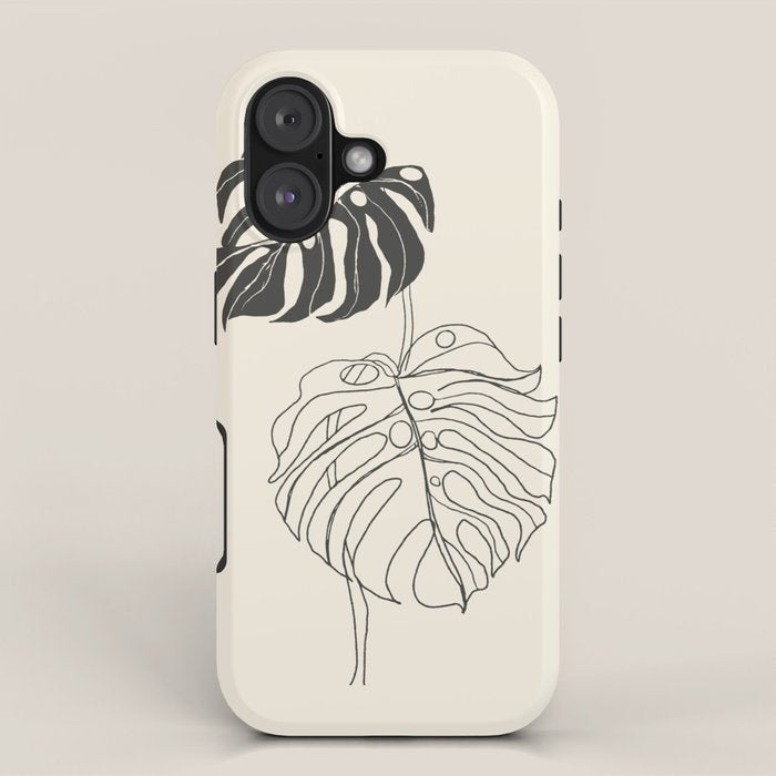 Monstera Leaf Drawing iPhone Case Gallery Image 1
