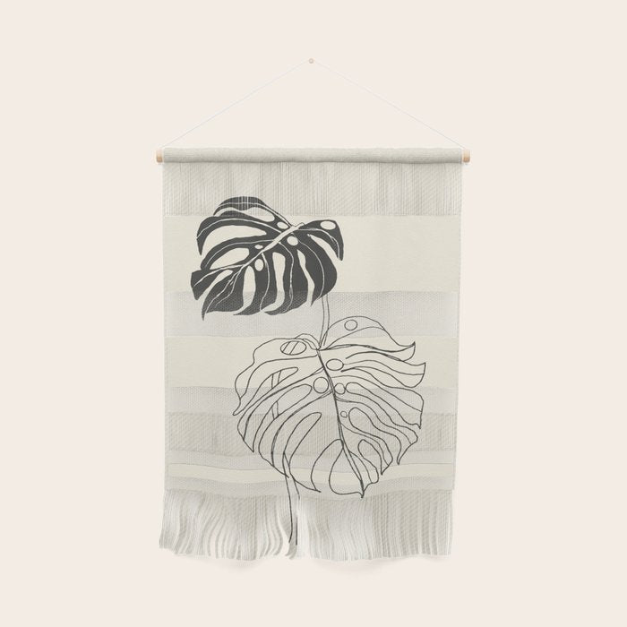 Monstera Leaf Drawing Wall Hanging Gallery Image 1