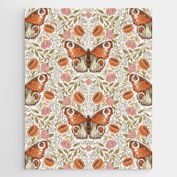 William Morris Inspired Monarch Butterfly Pattern Jigsaw Puzzle Gallery Image 1