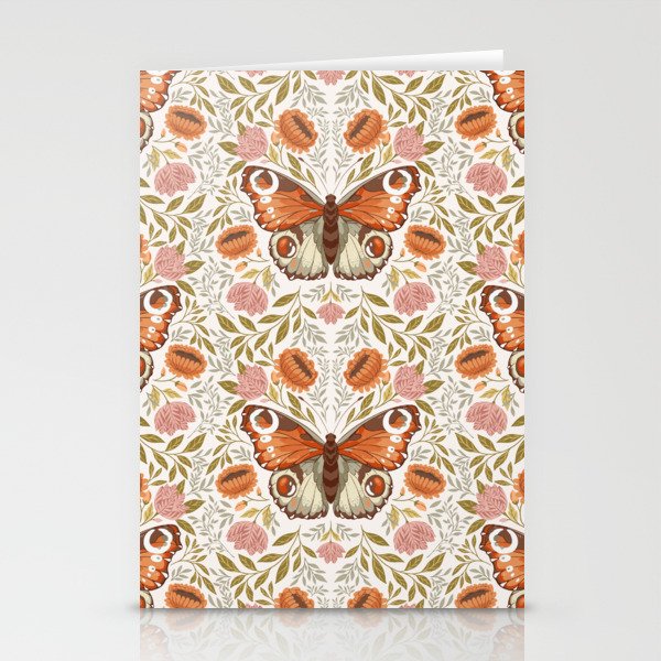 William Morris Inspired Monarch Butterfly Pattern Stationery Card Gallery Image 2