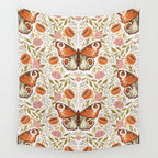 William Morris Inspired Monarch Butterfly Pattern Wall Tapestry Gallery Image 4