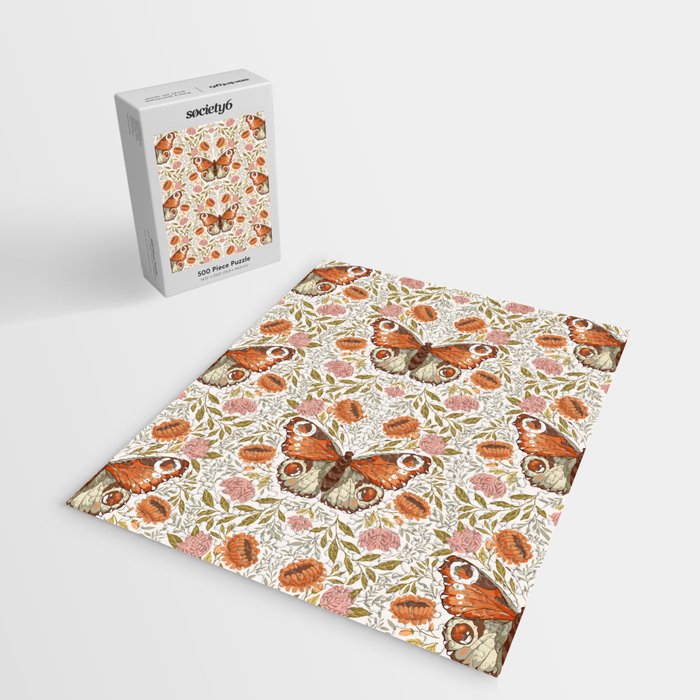 William Morris Inspired Monarch Butterfly Pattern Jigsaw Puzzle Gallery Image 2