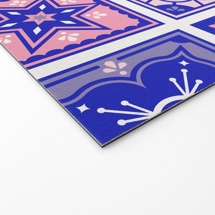 Talavera Mexican Tile - Pink & Periwinkle Palette Welcome Mat Gallery Image 2