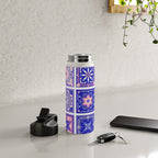 Talavera Mexican Tile - Pink & Periwinkle Palette Water Bottle Gallery Image 5