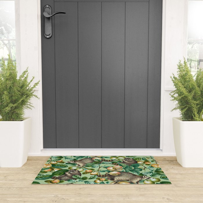 RACCOON AND FRUITS Welcome Mat Gallery Image 3