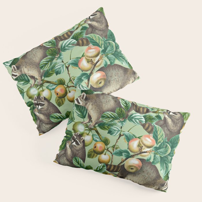 RACCOON AND FRUITS Pillow Sham Gallery Image 1