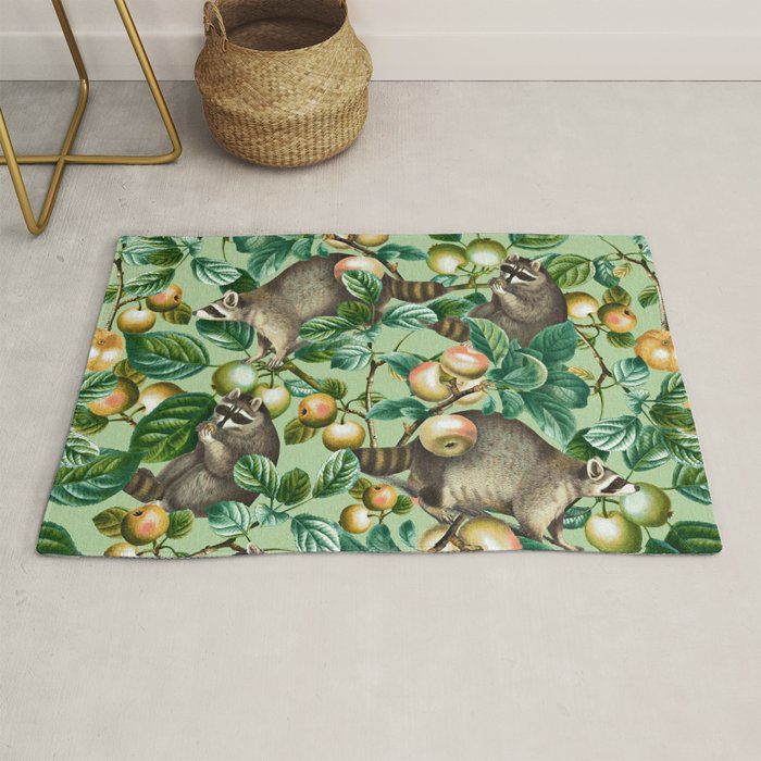 RACCOON AND FRUITS Rug Gallery Image 1