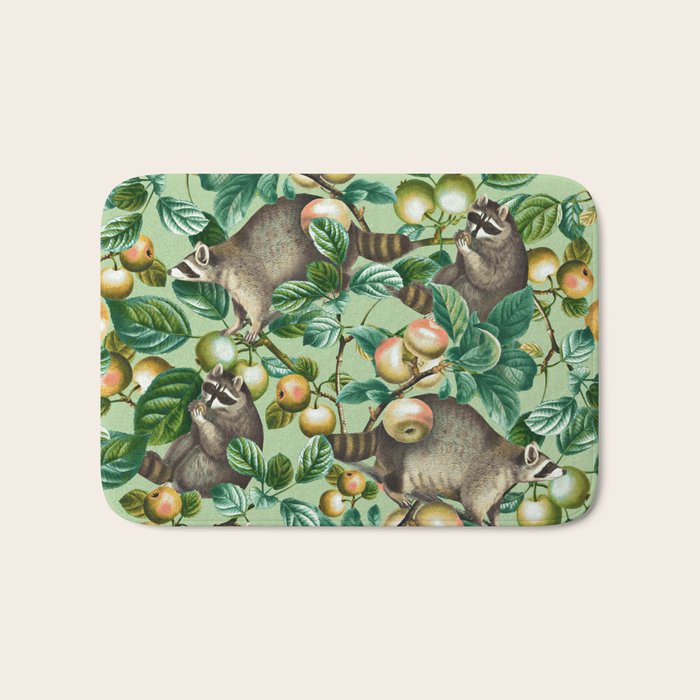 RACCOON AND FRUITS Bath Mat Gallery Image 1