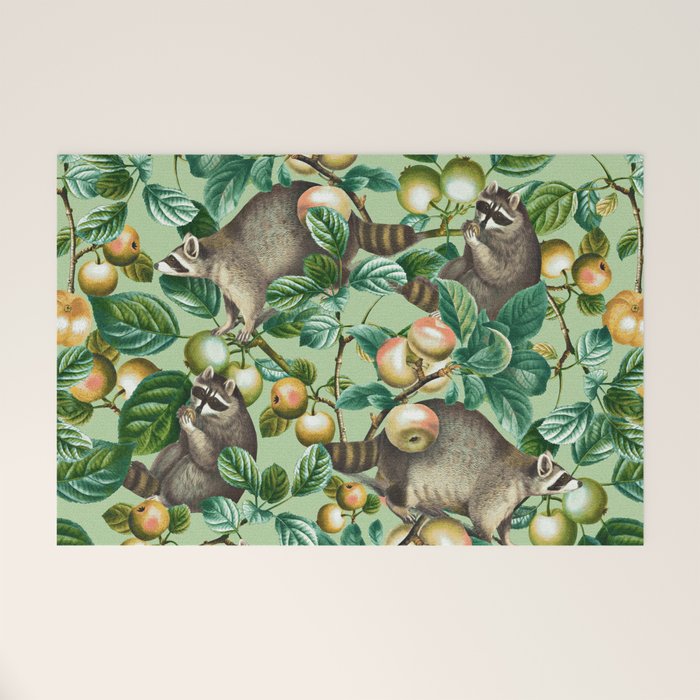 RACCOON AND FRUITS Welcome Mat Gallery Image 1