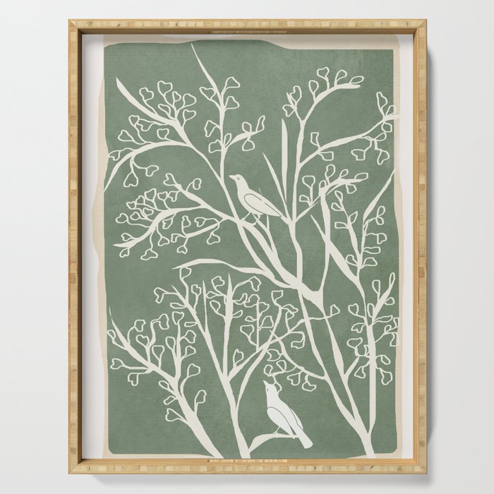 Birds on Branches 02 Serving Tray Gallery Image 1