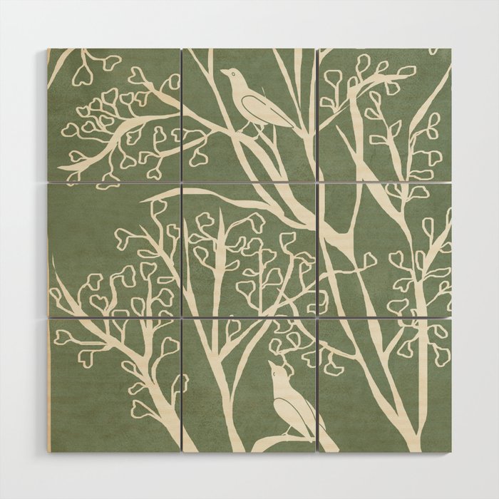 Birds on Branches 02 Wood Wall Art Gallery Image 1