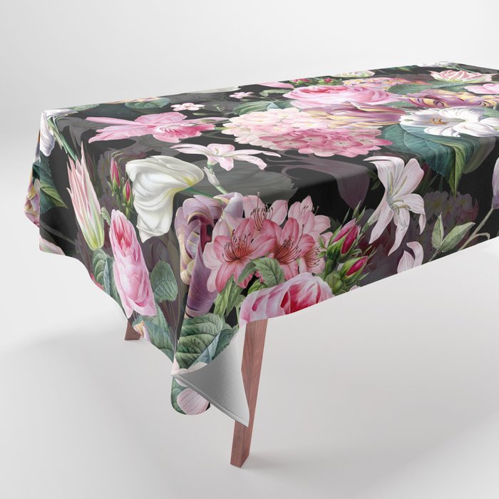 Vintage & Shabby Chic - Midnight Rose Garden Tablecloth Gallery Image 1