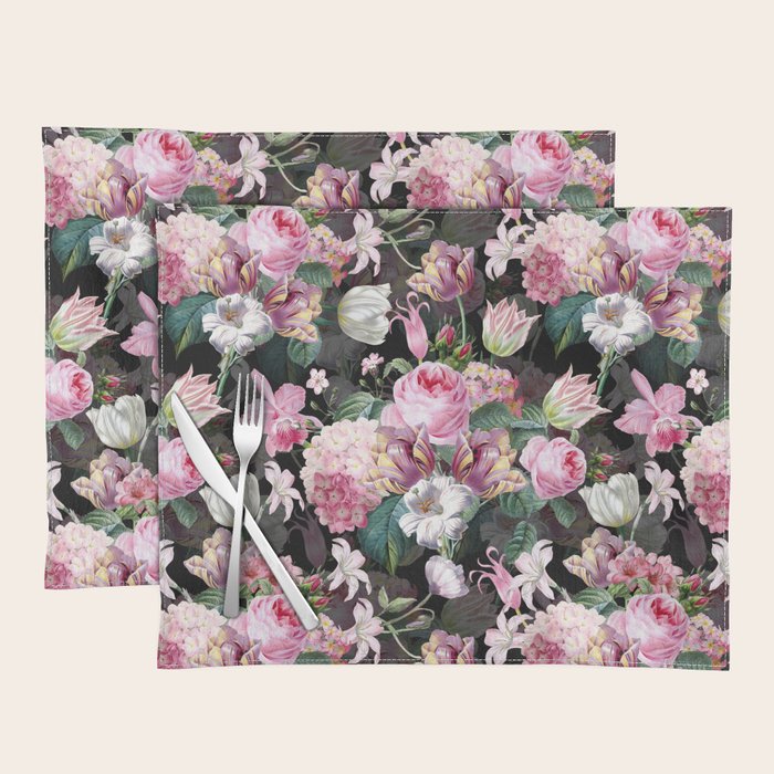 Vintage & Shabby Chic - Midnight Rose Garden Placemat Gallery Image 1