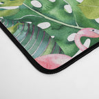 Flamingo Tropical, Colorful Tropical Jungle Monstera Painting, Watercolor Birds Banana Leaves Desk Mat Gallery Image 4