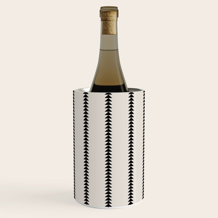 Minimal Triangles - Black & White Wine Chiller Gallery Image 1