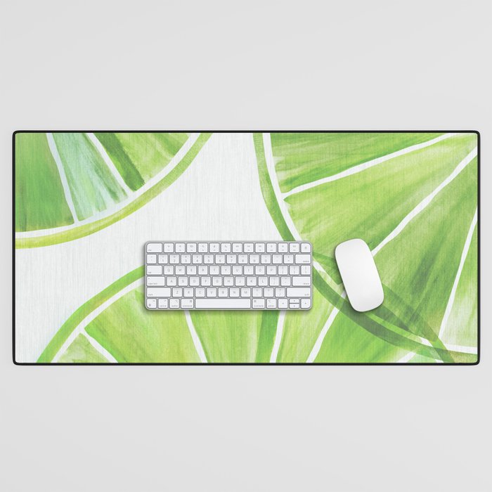 Fresh Lime Citrus Abstract Watercolor Desk Mat Gallery Image 1