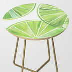 Fresh Lime Citrus Abstract Watercolor Side Table Gallery Image 2