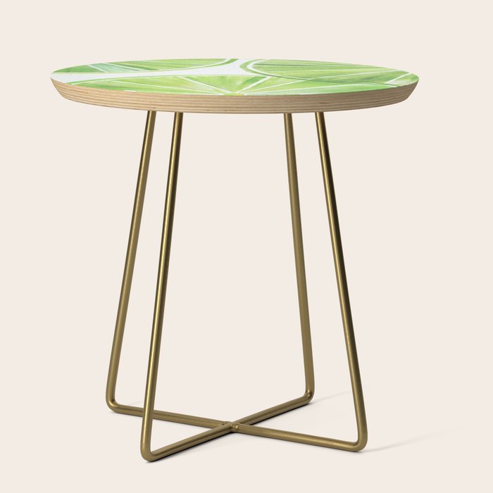 Fresh Lime Citrus Abstract Watercolor Side Table Gallery Image 1