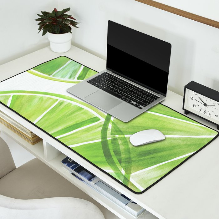 Fresh Lime Citrus Abstract Watercolor Desk Mat Gallery Image 2
