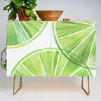Fresh Lime Citrus Abstract Watercolor Credenza Gallery Image 1