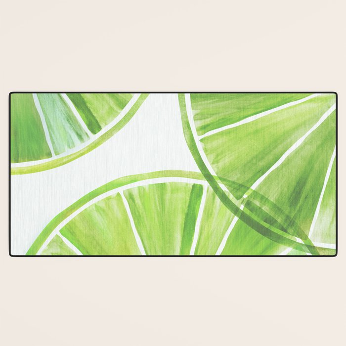 Fresh Lime Citrus Abstract Watercolor Desk Mat Gallery Image 3