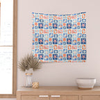 Vintage marine seashell mosaic art pattern Wall Tapestry Gallery Image 2