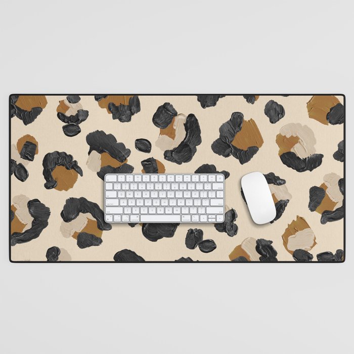 Leopard Print â Neutral Gold Light Palette Desk Mat Gallery Image 1