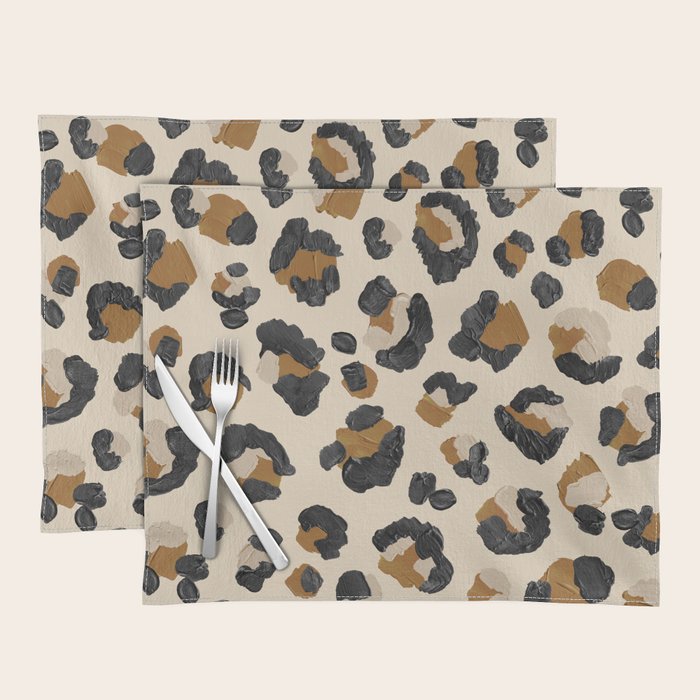 Leopard Print - Neutral Gold Light Palette Placemat Gallery Image 1