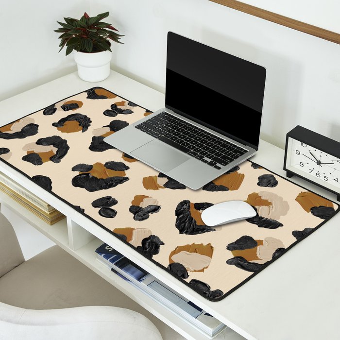 Leopard Print â Neutral Gold Light Palette Desk Mat Gallery Image 2