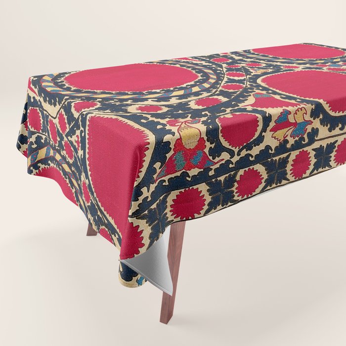 Tashkent Uzbekistan Central Asian Suzani Embroidery Print Tablecloth Gallery Image 1