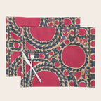 Tashkent Uzbekistan Central Asian Suzani Embroidery Print Placemat Gallery Image 1