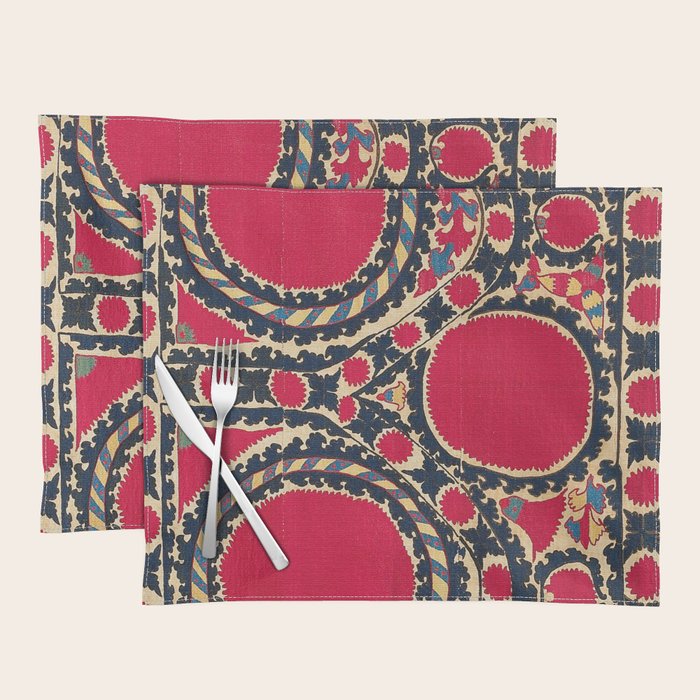 Tashkent Uzbekistan Central Asian Suzani Embroidery Print Placemat Gallery Image 1