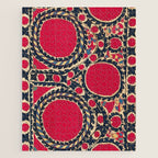 Tashkent Uzbekistan Central Asian Suzani Embroidery Print Jigsaw Puzzle Gallery Image 1