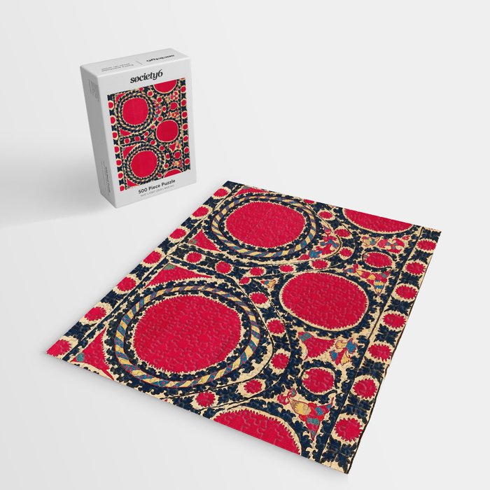 Tashkent Uzbekistan Central Asian Suzani Embroidery Print Jigsaw Puzzle Gallery Image 2