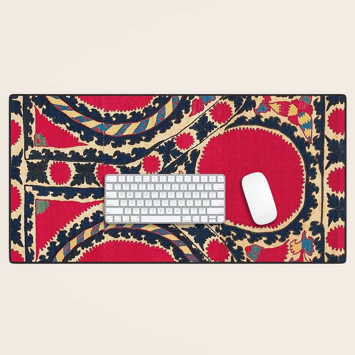 Tashkent Uzbekistan Central Asian Suzani Embroidery Print Desk Mat Gallery Image 1
