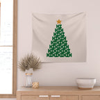 Winter Market | 05 - Festive Christmas Tree Green And Neutral Modern Holiday Wall Tapestry Gallery Image 2