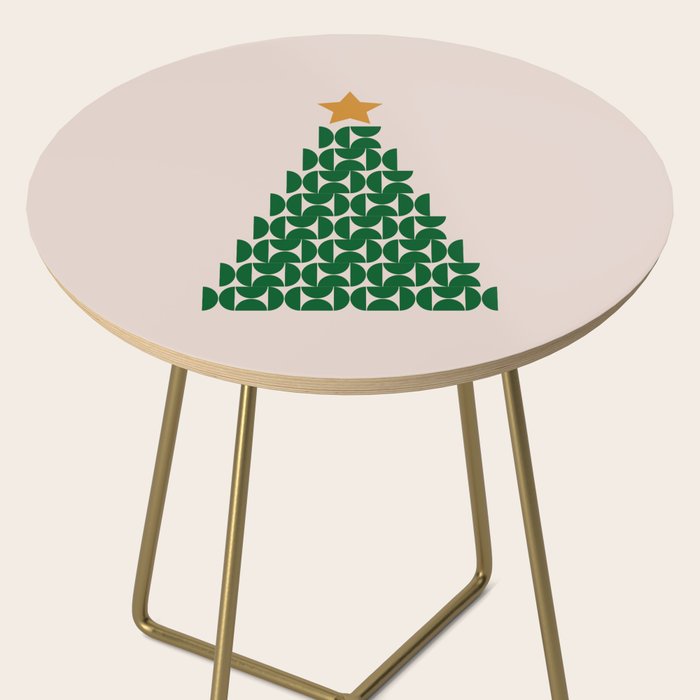 Winter Market | 05 - Festive Christmas Tree Green And Neutral Modern Holiday Side Table Gallery Image 2