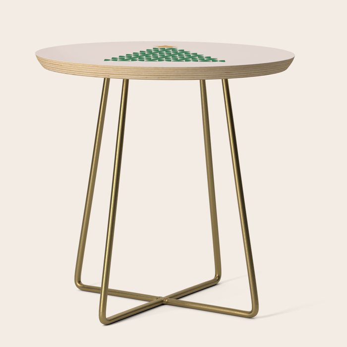 Winter Market | 05 - Festive Christmas Tree Green And Neutral Modern Holiday Side Table Gallery Image 1