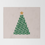 Winter Market | 05 - Festive Christmas Tree Green And Neutral Modern Holiday Throw Blanket Gallery Image 2