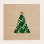 Winter Market | 05 - Festive Christmas Tree Green And Neutral Modern Holiday Wood Wall Art Gallery Image 1