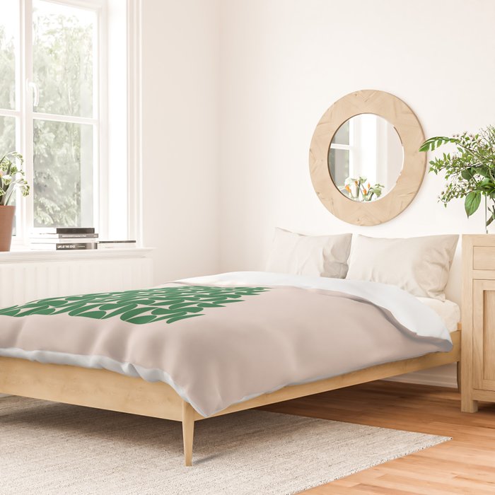 Winter Market | 05 - Festive Christmas Tree Green And Neutral Modern Holiday Duvet Cover Gallery Image 2