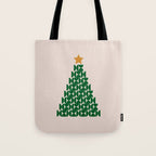 Winter Market | 05 - Festive Christmas Tree Green And Neutral Modern Holiday Tote Bag Gallery Image 1