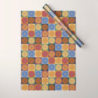 Retro Flowers Check Pattern XII Wrapping Paper Gallery Image 1
