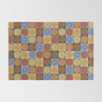 Retro Flowers Check Pattern XII Rug Gallery Image 2