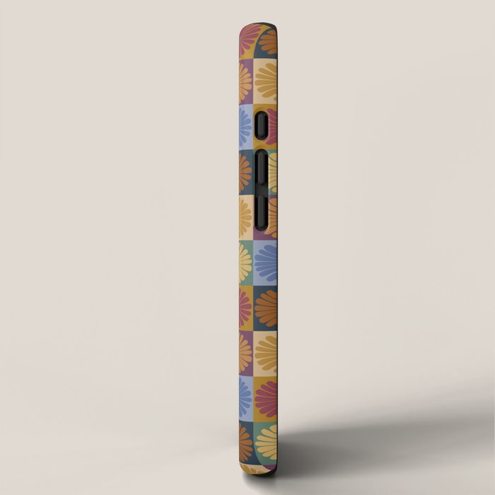 Retro Flowers Check Pattern XII iPhone Case Gallery Image 2