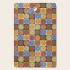 Retro Flowers Check Pattern XII Cutting Board Gallery Image 1