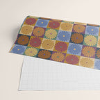 Retro Flowers Check Pattern XII Wrapping Paper Gallery Image 2