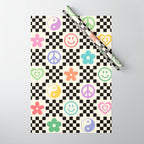 Retro Colorful Nostalgia Double Checker Wrapping Paper Gallery Image 1