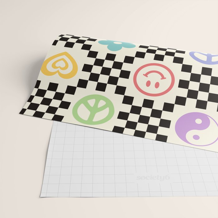 Retro Colorful Nostalgia Double Checker Wrapping Paper Gallery Image 2