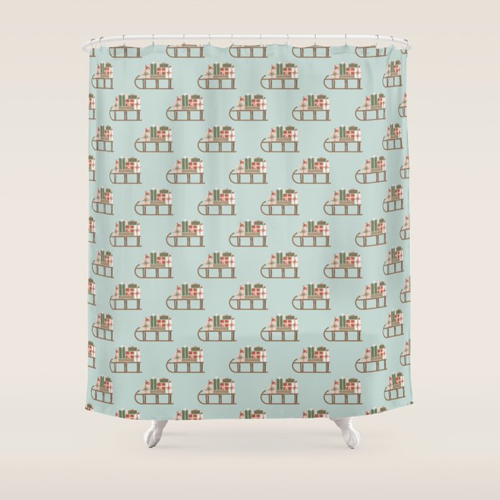 Christmas Sleigh Shower Curtain Gallery Image 1